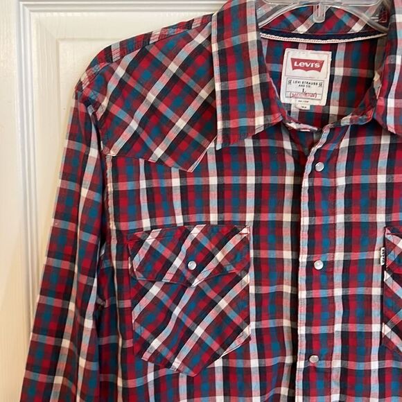 Levi’s men’s L western pearl snap shirt Rodeo cowboy Yellowstone - Picture 4 of 15